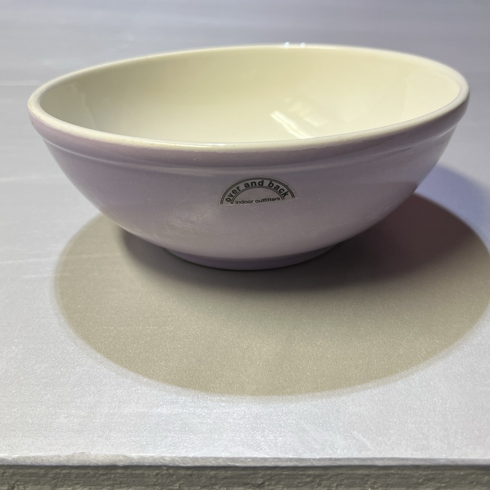Over And Back Indoor Outfitters Lavender Color Bowl Stoneware 8.25" Diameter